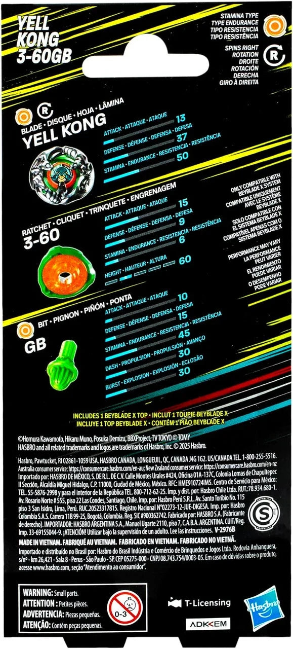 Hasbro Beyblade X Yell Kong 3-60GB